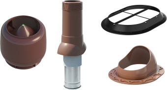 фото Комплект вентиляции Технониколь Скат 125/160 коричневый Центр Кровли картинка Комплект вентиляции Технониколь Скат 125/160 коричневый Центр Кровли