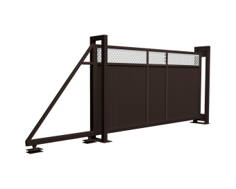 картинка Ворота откатные Estet Plus 2,0х4,5 RAL RR 32/1013 Центр Кровли