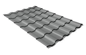 картинка Металлочерепица "Кредо" ("Kredo") v01 0,5 Satin RAL 9006 бело-алюминиевый Центр Кровли