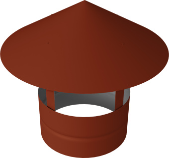 картинка Дымник на трубу круглый d150 0,5 Satin Matt TX с пленкой RAL 8004 терракота Центр Кровли