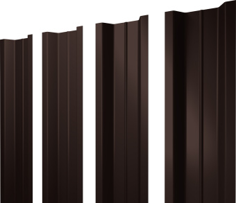 фото Штакетник П-образный B с прямым резом Grand Line 0,5 Satin Matt RAL 8017 шоколад Центр Кровли картинка Штакетник П-образный B с прямым резом Grand Line 0,5 Satin Matt RAL 8017 шоколад Центр Кровли