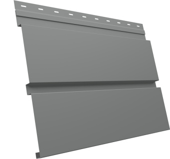 картинка Софит металлический Квадро Брус v02 Grand Line без перфорации 0,5 Satin с пленкой RAL 9006 бело-алюминиевый Центр Кровли