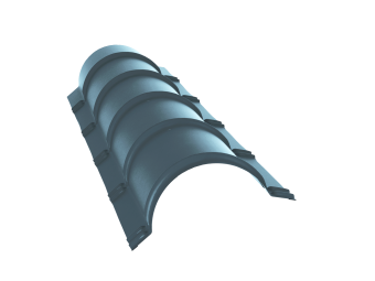 фото Планка конька полукруглого 0,45 Drap TX RAL 5024 пастельно-синий (1,97м) Центр Кровли картинка Планка конька полукруглого 0,45 Drap TX RAL 5024 пастельно-синий (1,97м) Центр Кровли