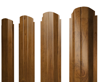 картинка Штакетник П-образный А фигурный 0,45 Print Elite Golden Wood TwinColor Центр Кровли