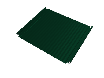 картинка Кликфальц Double Pro Gofr Grand Line 0,5 Satin Matt с пленкой на замках RAL 6005 зеленый мох Центр Кровли