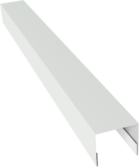 картинка Планка П-образная заборная 24 Grand Line 0,5 ПЭ слим с пленкой RAL 9003 сигнальный белый (2,5м) Центр Кровли