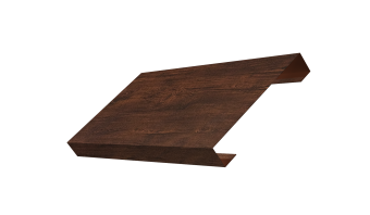 картинка Ламель лицевая 125 забора жалюзи Texas 0,45 Print Premium с пленкой Cherry Wood Dark FTC Центр Кровли