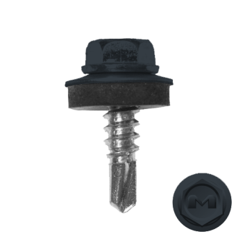 картинка Саморез по металлу Daxmer 5,5х19 (250шт) сверло №3 RAL 5008 Центр Кровли