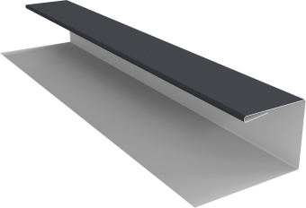 картинка Планка П-образная Блок-Хаус новый Grand Line 0,5 Полидэкстер RAL 7024 мокрый асфальт (2м) Центр Кровли