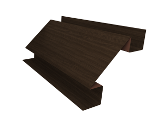 картинка Планка угла внутреннего сложного Экобрус Grand Line 0,45 Print Elite Coffee Wood TwinColor (3м) Центр Кровли