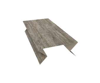 картинка Планка угла внешнего составная нижняя 0,45 Print Elite Nordic Wood TwinColor (2м) Центр Кровли