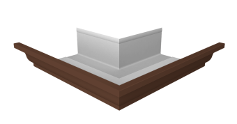 картинка Угол желоба со сварным швом наружный Vortex Project 210мм RAL 8017 шоколад Центр Кровли