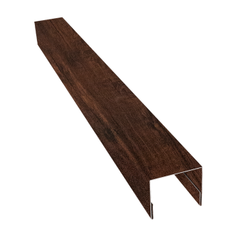 картинка Планка П-образная заборная 24 0,45 Print-Double Premium Cherry Wood Dark F (3м) Центр Кровли
