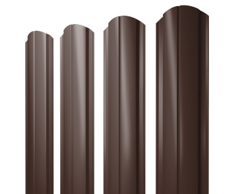 картинка Штакетник Полукруглый Slim фигурный 0,5 Satin RAL 8017 шоколад Центр Кровли