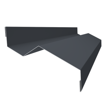 картинка Планка примыкания внакладку 25х17х35х17 Grand Line 0,5 PurPro с пленкой RAL 7024 мокрый асфальт (3м) Центр Кровли