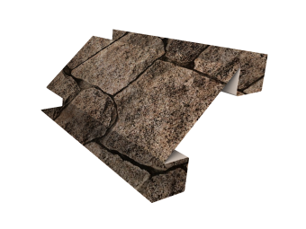 картинка Угол внутренний сложный 75мм 0,45 Print Elite King Stone TwinColor (3м) Центр Кровли