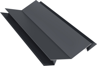 картинка Угол внутренний сложный 75х75 135 градусов Grand Line 0,45 Drap ТР RAL 7024 мокрый асфальт (2м) Центр Кровли