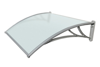 картинка Козырек Krovent из поликарбоната 1200х930х280 серебристый (серебристый кронштейн) Центр Кровли