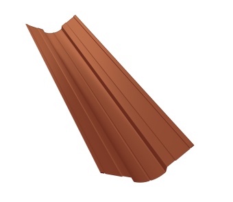 картинка Планка ендовы верхней фигурной 70x70 0,45 Drap TR RAL 8004 терракота (2м) Центр Кровли