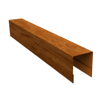 картинка Планка боковая для забора из сайдинга ЭкоБрус 0,45 Print Premium Golden Wood Fresh TwinColor (3м) Центр Кровли
