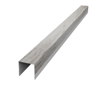 картинка Планка вертикальная обратная для горизонтального монтажа штакетника 0,45 Print Elite Snow Wood TwinColor (3м) Центр Кровли