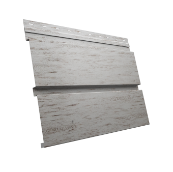 картинка Софит металлический Квадро Брус без перфорации 0,45 Print Elite с пленкой Snow Wood TwinColor Центр Кровли