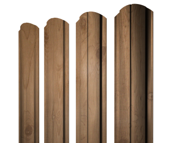 картинка Штакетник Полукруглый Slim фигурный 0,45 Print Premium Pine Wood Fresh Центр Кровли
