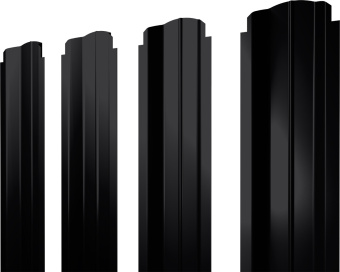 картинка Штакетник П-образный B фигурный Grand Line 0,45 Drap TR RAL 9005 черный Центр Кровли