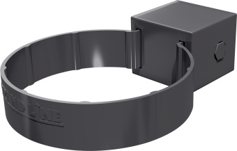 картинка Хомут трубы Kliker 100мм ПВХ Grand Line Премиум RAL 7024 графит (индивидуальная упаковка) Центр Кровли