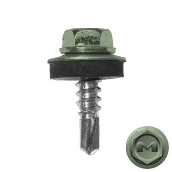 картинка Саморез по металлу Daxmer 5,5х19 (250шт) сверло №3 RAL 6019 Центр Кровли