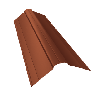 картинка Планка конька фигурного 100x100 0,5 Satin Matt TX RAL 8004 терракота (2м) Центр Кровли