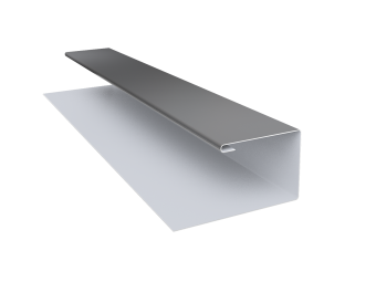 картинка Планка П-образная Экобрус 0,5 Satin с пленкой RAL 9006 бело-алюминиевый (2м) Центр Кровли