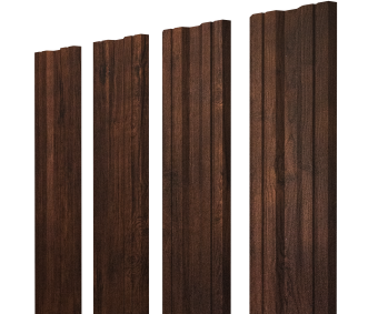 картинка Штакетник Twin с прямым резом 0,45 Print Premium Cherry Wood Dark FTC Центр Кровли