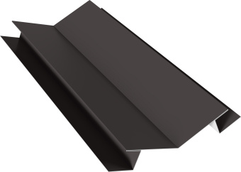 картинка Планка угла внутреннего сложного 135 градусов Блок-Хаус новый Grand Line 0,45 Drap RR 32 темно-коричневый (3м) Центр Кровли