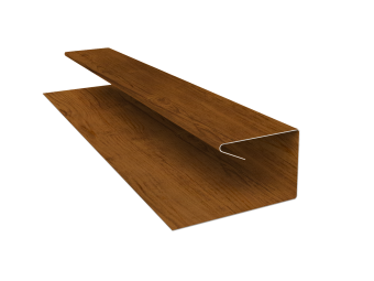 картинка Планка П-образная завершающая сложная (КД) 0,45 Print-Double Elite Golden Wood (2м) Центр Кровли