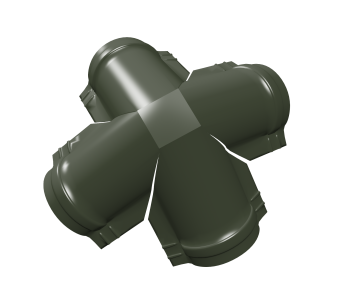 картинка Четверник конька полукруглого 0,5 Satin Matt TX с пленкой RAL 6020 хромовая зелень Центр Кровли