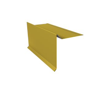 картинка Планка ветровая с отгибом для мягкой кровли 100х20х70 0,45 PE с пленкой RAL 1018 цинково-желтый (3м) Центр Кровли