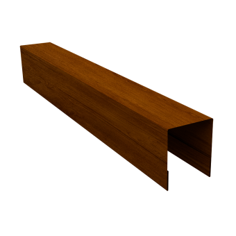 картинка Планка боковая для забора из сайдинга ЭкоБрус 0,45 Print-double Premium Golden Wood Intense F (2,06м) Центр Кровли