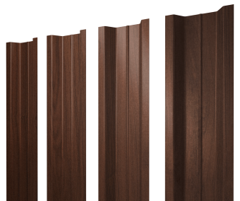 картинка Штакетник П-образный В с прямым резом 0,45 Print Elite Choco Wood TwinColor Центр Кровли