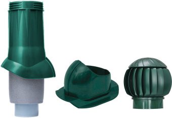 картинка Комплект канализационный Gervent Твистер для кровли Каскад изолированный 110/160мм зеленый Центр Кровли