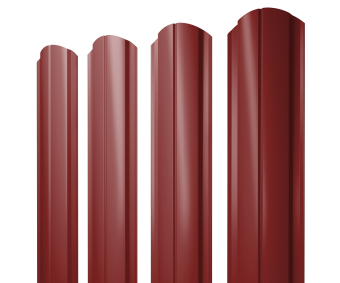 картинка Штакетник Полукруглый Slim фигурный 0,45 PE RAL 3011 коричнево-красный Центр Кровли