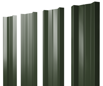 картинка Штакетник М-образный А с прямым резом 0,5 Satin Matt TX RAL 6020 хромовая зелень Центр Кровли