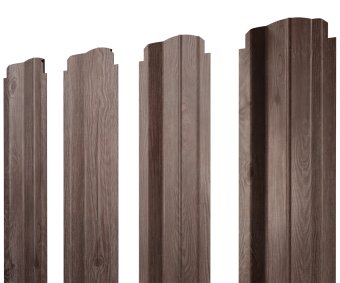 картинка Штакетник П-образный B фигурный 0,45 Print Elite White Wood TwinColor Центр Кровли