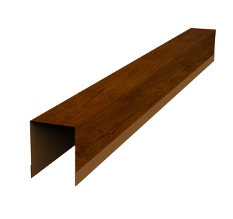 картинка Планка опорная составная внутренняя для забора жалюзи Palermo 0,45 Print Premium Golden Wood Intense FTC (1,8м) Центр Кровли