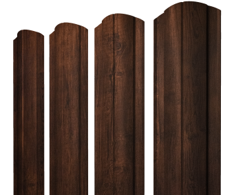картинка Штакетник Круглый фигурный 0,45 Print Premium Cherry Wood Dark FTC Центр Кровли