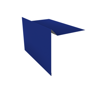 картинка Планка ветровая для мягкой кровли 130х25х100 0,45 PE с пленкой RAL 5002 ультрамариново-синий (2м) Центр Кровли