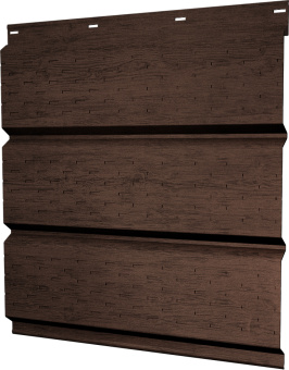 картинка Софит металлический Классик v02 Grand Line полная перфорация 0,45 Print Premium с пленкой Antique Wood TwinColor Центр Кровли