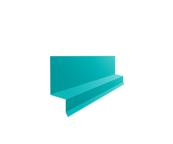 картинка Отлив верхний фальц 0,45 PE с пленкой RAL 5021 водная синь (3м) Центр Кровли