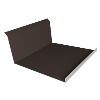 картинка Планка примыкания нижняя 20х122х260х15 0,5 PurPro с пленкой RR 32 темно-коричневый (3м) Центр Кровли