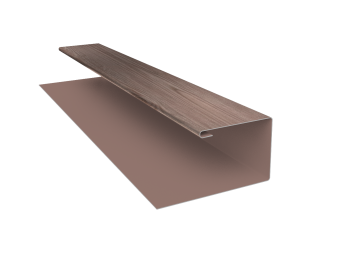 картинка Планка П-образная Экобрус Grand Line 0,45 Print Elite White Wood TwinColor (2м) Центр Кровли